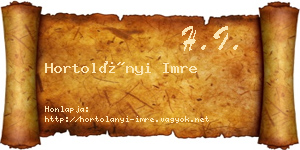 Hortolányi Imre névjegykártya