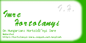 imre hortolanyi business card